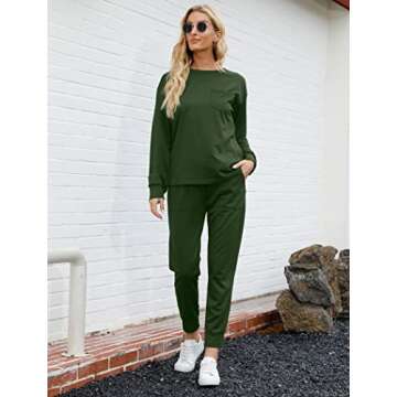 Bofell Sweatsuits for Women Lounge Sets Casual Workout Tracksuit Sets Fall Outfits S