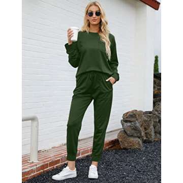 Bofell Sweatsuits for Women Lounge Sets Casual Workout Tracksuit Sets Fall Outfits S