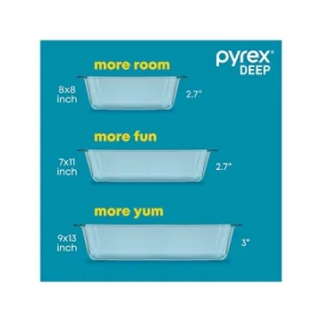 Pyrex Deep Glass Baking Dish Set with BPA-Free Lids