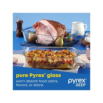 Pyrex Deep Glass Baking Dish Set with BPA-Free Lids
