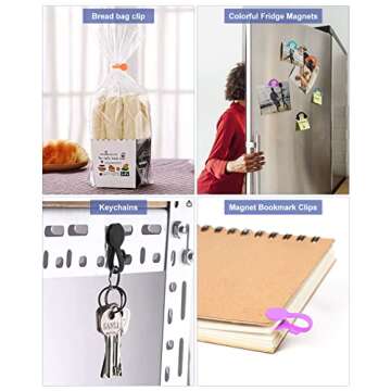 8PCS Silicone Magnetic Cable Ties & Clips, Cord Organizer [1S] Management Reusable Magnet Cable Organizer, Phone Cord Holder for Organizing, Bookmark Whiteboard Fridge Magnets etc