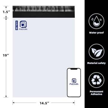 POLYSELLS Poly Mailers - Waterproof 14.5x19 Shipping Envelopes (100 pcs)