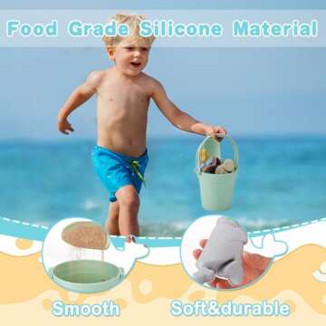 Travel Friendly 9Pcs Silicone Baby Beach Toys Set