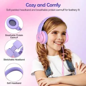 Candy Bila Kids Headphones with Volume Limiter & Microphone