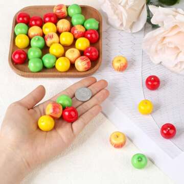 Mozeat Lens 60Pcs Artificial Apples Mini Artificial Apples 4 Styles Foam Fruit Fake Fruit Simulation Home Kitchen Photography Party Cabinet Wedding Table Decoration, 19-21mm