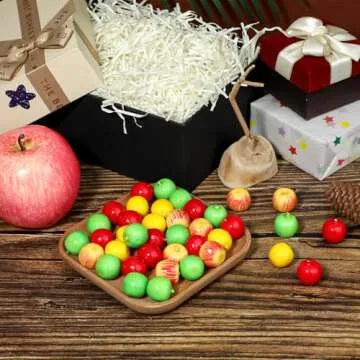 Mozeat Lens 60Pcs Artificial Apples Mini Artificial Apples 4 Styles Foam Fruit Fake Fruit Simulation Home Kitchen Photography Party Cabinet Wedding Table Decoration, 19-21mm