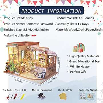 Kisoy Dollhouse Miniature DIY Kit for Creative Fun