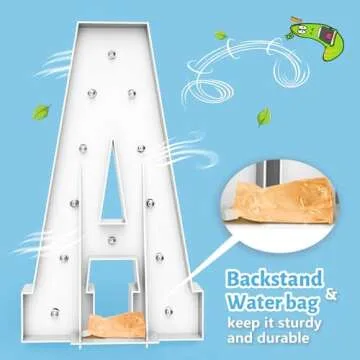 4FT Marquee Light Up Numbers 3,Party Decoration Large Marquee Light Up Letters with Weighted Water Bag,Pre-cut Foam Board Set Can Be Used for Birthdays,Weddings,Baby Anniversaries