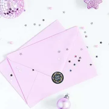 Grey Mustard Pink Christmas Stickers / 500 Modern Holiday Labels / 1.5" Winter Envelope Seals / 8 Alternating Festive Designs/Made in The USA