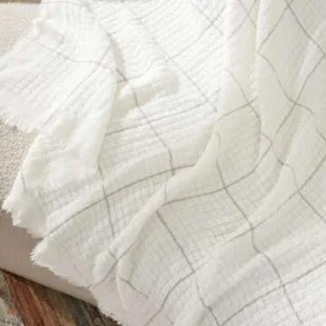 Bedsure Cream Throw Blanket - Cozy Decorative Gift