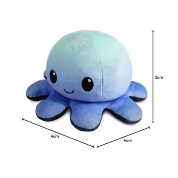 TeeTurtle - The Original Reversible Octopus Plushie - Day + Night - Cute Sensory Fidget Stuffed Animals That Show Your Mood