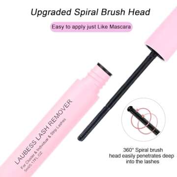 Lash Remover for Cluster Lashes 5ml LAUBESS LASH Remover for Lash Extensions at Home Lash Clusters D...