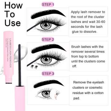 Lash Remover for Cluster Lashes 5ml LAUBESS LASH Remover for Lash Extensions at Home Lash Clusters DIY Eyelash Extension Remover DIY Lash Extension Remover Adhesive