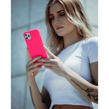 Chic Neon Pink iPhone 13/14 Silicone Case with 360° Protection