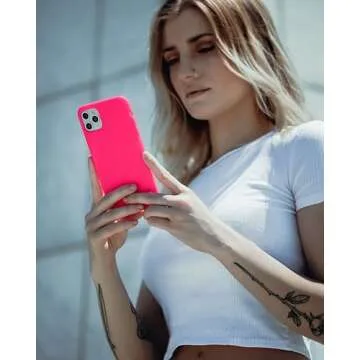 Chic Neon Pink iPhone 13/14 Silicone Case with 360° Protection