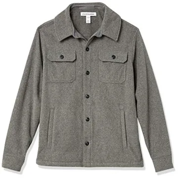 Men's Polar Fleece Shirt Jacket - Stylish & Warm