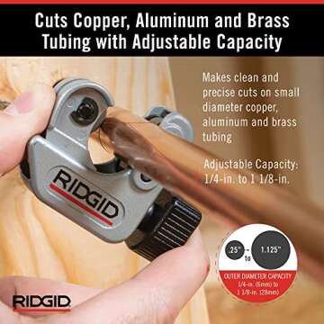 Ridgid - CC247 RIDGID 40617 Model 101 Close Quarters Tubing Cutter, 1/4-inch to 1-1/8-inch Tube Cutter Silver