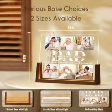 LUCKOR Photo Decorative Plaque Personalized Dad Gifts, Custom Dad Gifts for Fathers Day from Daughter Son Kids, Customized Dad Gifts for Husband from Wife, Best Dad Ever Gifts