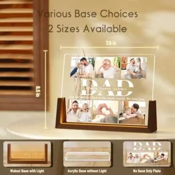 LUCKOR Photo Decorative Plaque Personalized Dad Gifts, Custom Dad Gifts for Fathers Day from Daughter Son Kids, Customized Dad Gifts for Husband from Wife, Best Dad Ever Gifts