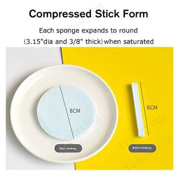 Facial Sponge Compressed,60 Pcs PVA Professional Makeup Removal Wash Round Face Sponges Spa Pads Exf...