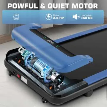 Ancheer Walking Pad, Max 300 Lbs Capacity, Under Desk Treadmills for Home Office, 2.5 HP Quiet Portable Walking Treadmill with LED Screen/Remote Control Black