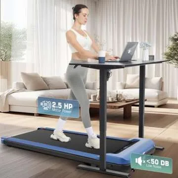 Ancheer Walking Pad, Max 300 Lbs Capacity, Under Desk Treadmills for Home Office, 2.5 HP Quiet Portable Walking Treadmill with LED Screen/Remote Control Black