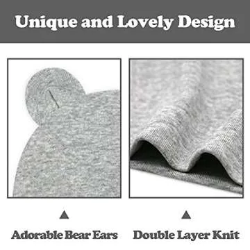 Sarfel Newborn Baby Boy Hats Cotton Baby Beanie Hospital Girl Hat Infant 0-6 Months Unisex 3 Pack Black White Grey