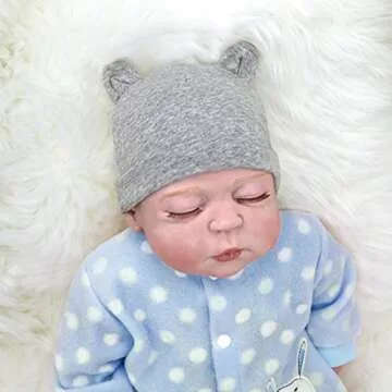 Sarfel Newborn Baby Boy Hats Cotton Baby Beanie Hospital Girl Hat Infant 0-6 Months Unisex 3 Pack Black White Grey