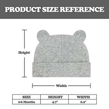 Sarfel Newborn Baby Boy Hats Cotton Baby Beanie Hospital Girl Hat Infant 0-6 Months Unisex 3 Pack Black White Grey