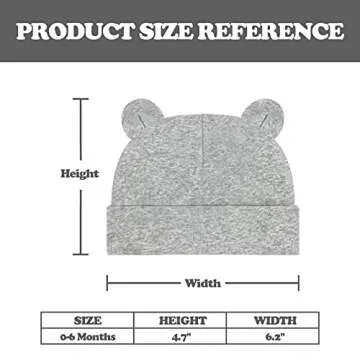 Sarfel Newborn Baby Boy Hats Cotton Baby Beanie Hospital Girl Hat Infant 0-6 Months Unisex 3 Pack Black White Grey