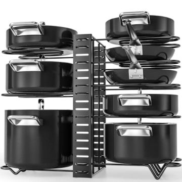 G-TING Adjustable Pot Rack Organizer 8-Tier Kitchen Storage