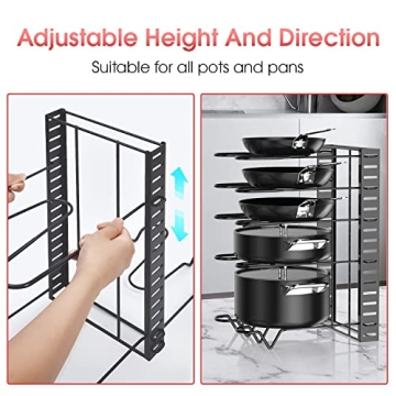 G-TING Adjustable Pot Rack Organizer 8-Tier Kitchen Storage
