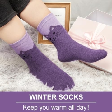 Thick Warm Wool Socks for Women - 5 Pairs Gift Set