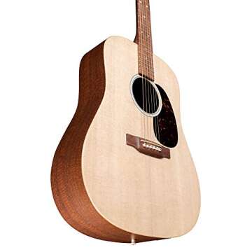 Martin Guitar X Series D-X2E Acoustic-Electric Guitar with Gig Bag, Sitka Spruce and KOA Pattern High-Pressure Laminate, D-14 Fret, Performing Artist Neck Shape HPL Mahogany Back/Side