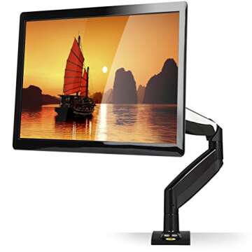NB North Bayou Monitor Desk Mount Stand Full Motion Swivel Monitor Arm Gas Spring for 22''-32'' Comp...