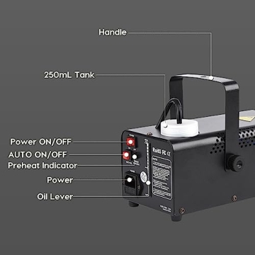 500W Mini Smoke Machine with Wireless Remote & Auto Mode