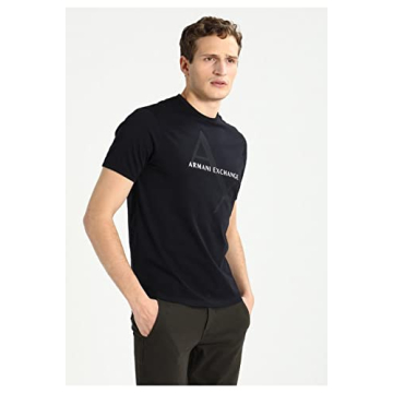 Stylish A|X Armani Exchange Men's Crew Neck Logo Tee