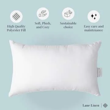 LANE LINEN 12x20 Soft Pillow Insert Pack of 2 Decorative