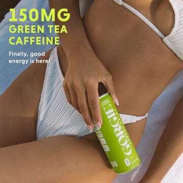 GORGIE Sugar Free Natural Energy Drinks, Sparkling Citrus Burst (12 Pack) - Healthy Energy Drinks - ...