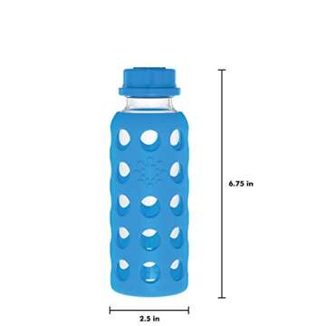 Lifefactory 9-Ounce Glass Beverage Bottle with Flat Cap