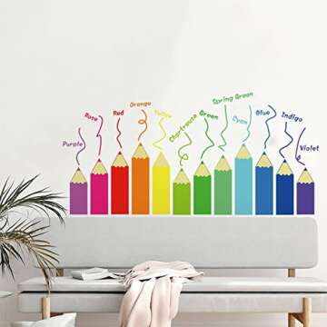 LOMILY Color Educational Wall Decals: Large Nursery Daycare Stickers for Kids