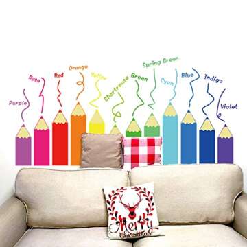 LOMILY Color Educational Wall Decals for Kids Room Decor
