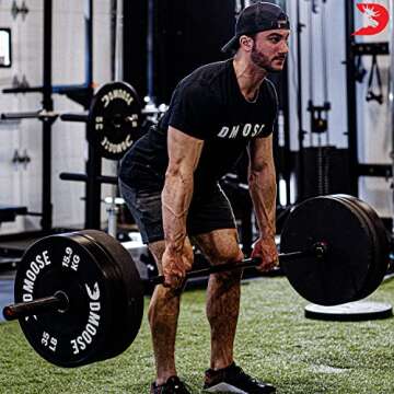 DMoose Bumper Plates for Weight Lifting, Strength Conditioning Training, Bodybuilding & Weight Plates With Stainless Steel 2 Plate 10 LBs / 15 LBs / 25 LBs / 35 LBs / 45 LBs Available in Pairs