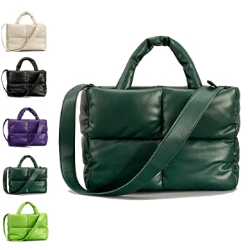 Large Quilted Puffer Tote Bag for Women - Stylish and Functional Soft Winter Handbag