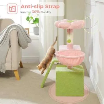 Compact PETEPELA Flower Cat Tree for Small Cats