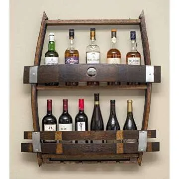 Elegant Lighted Wine and Whiskey Rack for Home Decor