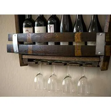 Elegant Lighted Wine and Whiskey Rack for Home Decor