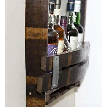 Elegant Lighted Wine and Whiskey Rack for Home Decor