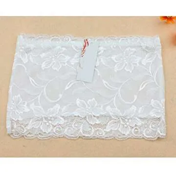 LUOEM 3pcs Women's Floral Lace Tube Top Stretchy Strapless Non-Padded Bandeau, Black, White, Skin, X-Large