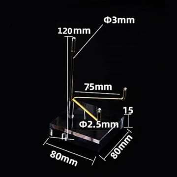 awsakc Adjustable Metal Arm Display Stand Easel with 80mm Acrylic Base,Suitable for Crystal,Plate,Fossil